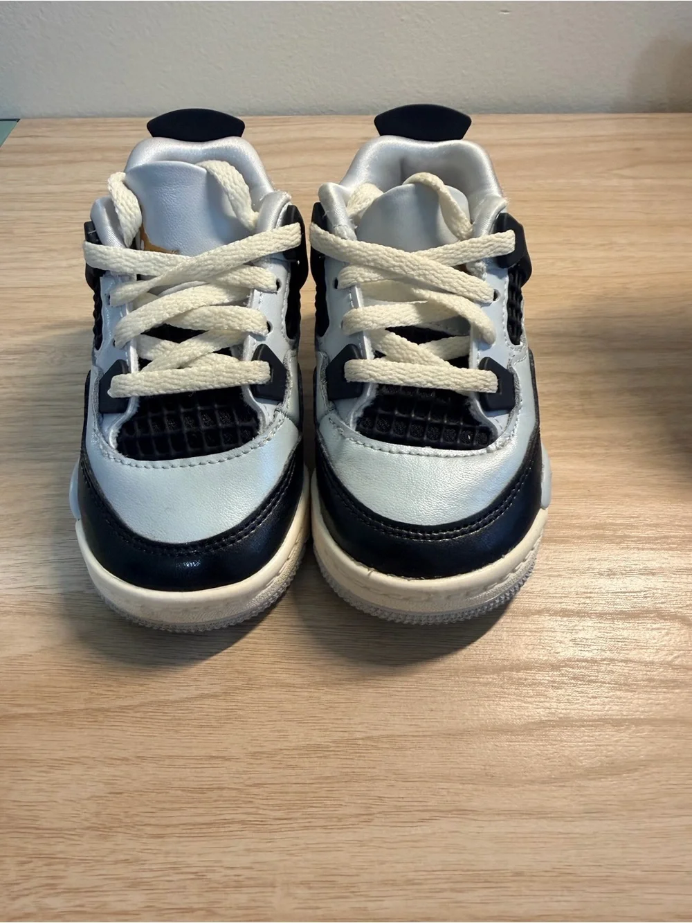 Kids Sneakers - White/Black/Gold (Size 6C)